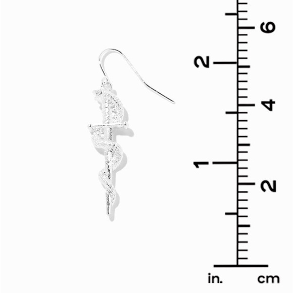 Silver Snake Dagger 1.5" Drop Earrings - NWT - Picture 3 of 3